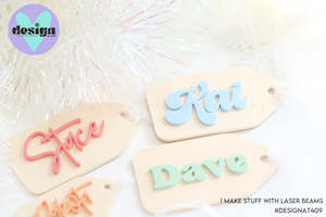 Rad Goodies: Custom Name Layered Tag (Colour Options)