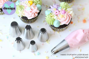 Cake Decorating: 5 Piece Metal Piping Tube Set