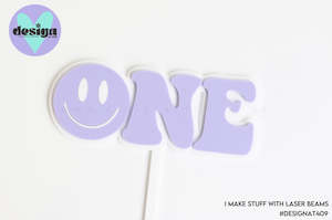 One Smiley Face Layered Cake Topper