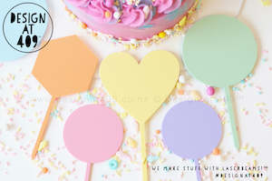 Blanks: Pastel + Glitter Blank Acrylic Cake Toppers