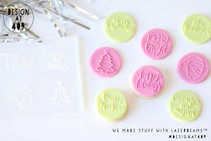 Mini Stamps: Christmas Themed 1 Multi Mini's Raised Acrylic Fondant Stamp