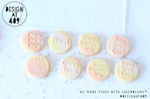 Mini Stamps: Retro Father's Day Multi Mini's Raised Acrylic Fondant Stamp