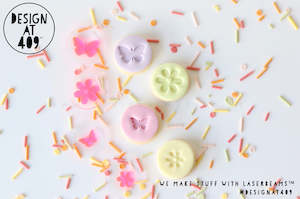 Mini Butterflies + Flowers Set of 4 Acrylic Embosser Stamps