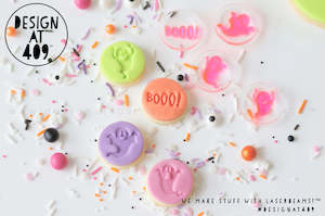 Mini Stamps: Mini Boo + Ghosts Set Acrylic Embosser Stamp