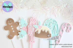 Christmas Layered Cake Charms Or Cake Toppers