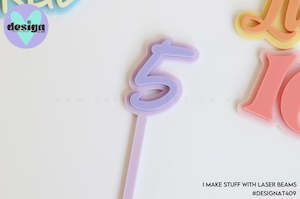 Number Letter Cake Toppers: Small Custom Layered Number Cake Topper (options available)