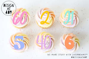 Number Letter Cake Toppers: Small/Mini Custom Acrylic Number (options available)
