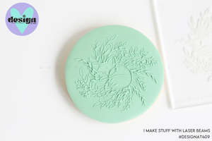 Raised Acrylic Fondant Stamps: Fox Foliage Raised Acrylic Fondant Stamp