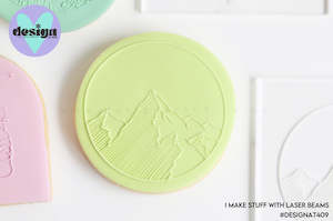 Raised Acrylic Fondant Stamps: Mountains Raised Acrylic Fondant Stamp