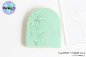 Floral Flowers & Leaves Raised Acrylic Fondant Stamp