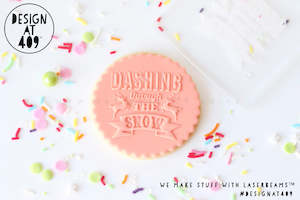 Christmas New Year Raised Acrylic Stamps: Dashing Through The Snow Raised Acrylic Fondant Stamp
