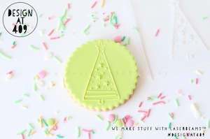 Christmas New Year Raised Acrylic Stamps: Christmas Tree Raised Acrylic Fondant Stamp