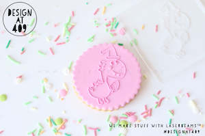 Christmas Dino 2 Raised Acrylic Fondant Stamp
