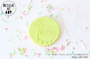 Christmas Dino 1 Raised Acrylic Fondant Stamp
