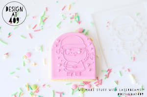 Christmas New Year Raised Acrylic Stamps: Cute Kawaii Santa Raised Acrylic Fondant Stamp