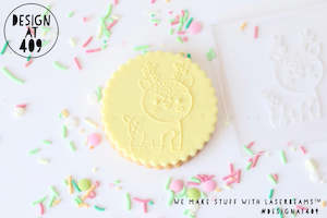 Christmas New Year Raised Acrylic Stamps: Cute Reindeer Raised Acrylic Fondant Stamp