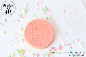 Cute Winter Bear Raised Acrylic Fondant Stamp