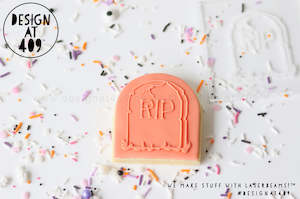 RIP Headstone Raised Acrylic Fondant Stamp