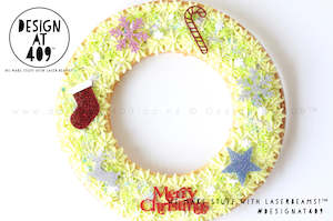 Christmas: Christmas Theme Shaped Cut Out Celebration Cake Dots