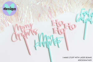 Mini Merry Christmas Cake Topper (font choices)