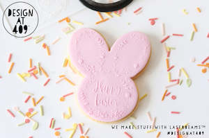 Happy Easter Floral Bunny Head Raised Stamp & Cutter