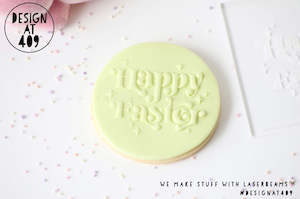 Happy Easter 3  Raised Acrylic Fondant Stamp