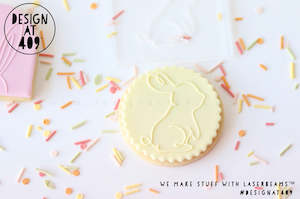 Standing Bunny Line Drawing Raised Acrylic Fondant Stamp