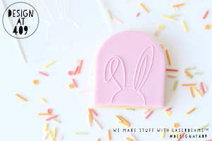 Easter Raised Acrylic Stamps: Bunny Ears Line Drawing Raised Acrylic Fondant Stamp