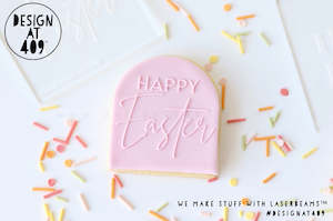Happy Easter 1  Raised Acrylic Fondant Stamp