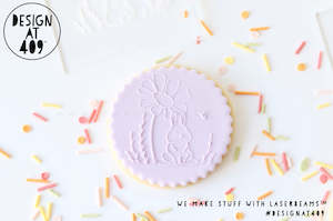 Easter Raised Acrylic Stamps: Bunny With Flower 2 Raised Acrylic Fondant Stamp