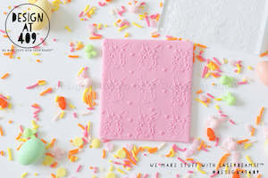 Easter Raised Acrylic Stamps: Floral Bunnies Patterned Raised Acrylic Fondant Stamp