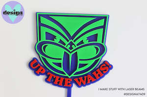 Cake Toppers: Up The Wahs Layered Cake Topper (Dark Blue/Green/Red)