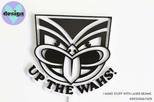 Up The Wahs Layered Cake Topper (White/Black)
