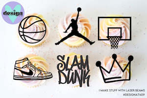 Mini: Basketball Theme Cut Out Cupcake Topper