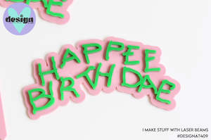 Mini: HP Happee Birthday Layered Cake Name