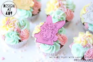 Celebration Cake Dots: Floral Bunny Celebration Cake Dots