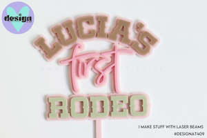Custom Name First Rodeo Layered Cake Topper (Other ages also)