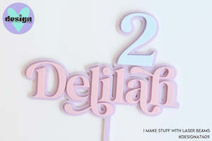 Custom: Custom Name And Age Layered Cake Topper