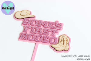 Custom Name And Age Rodeo Layered Cake Topper (Other ages also)