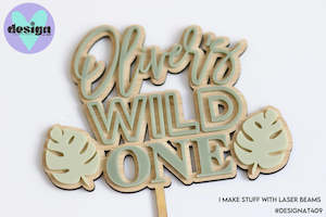 Custom: Custom Name's Wild One Layered Cake Topper