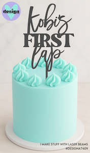 Cake Toppers: Custom Name First Lap Cake Topper (other colour choices available)