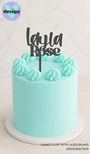 Cake Toppers: Custom Double Name Smaller Cake Topper (other colour choices available)