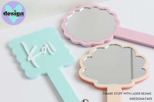 Wall Door: Custom Name Handheld Acrylic Mirror (Other shapes available)