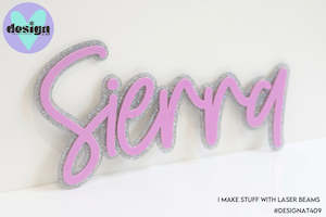 Custom Layered Wall or Door Name 30cm Long