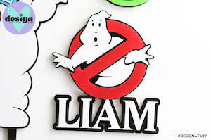 Mini: Custom Name Ghostbusters Theme Layered Cake Deco