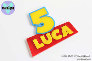 Custom Name And Age Toy Story Theme Layered Cake Deco
