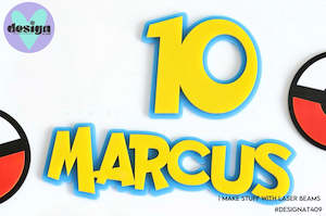 Mini: Anime Themed Layered Cake Name or Cake Topper (Sold Individually)