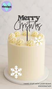 Merry Christmas Smaller Cake Topper (other colour choices available)