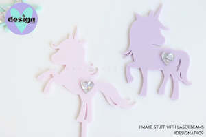 Cute Unicorn Acrylic Cake Topper or Charm