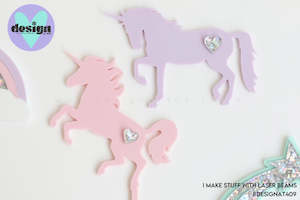 Unicorn Acrylic Cake Topper or Charm